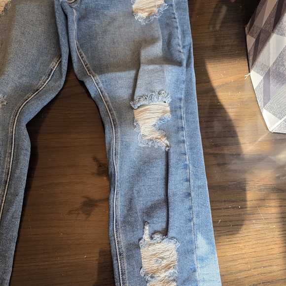 Wax Jean Blue Distressed Ankle Jeans Size 20 - Picture 3 of 6